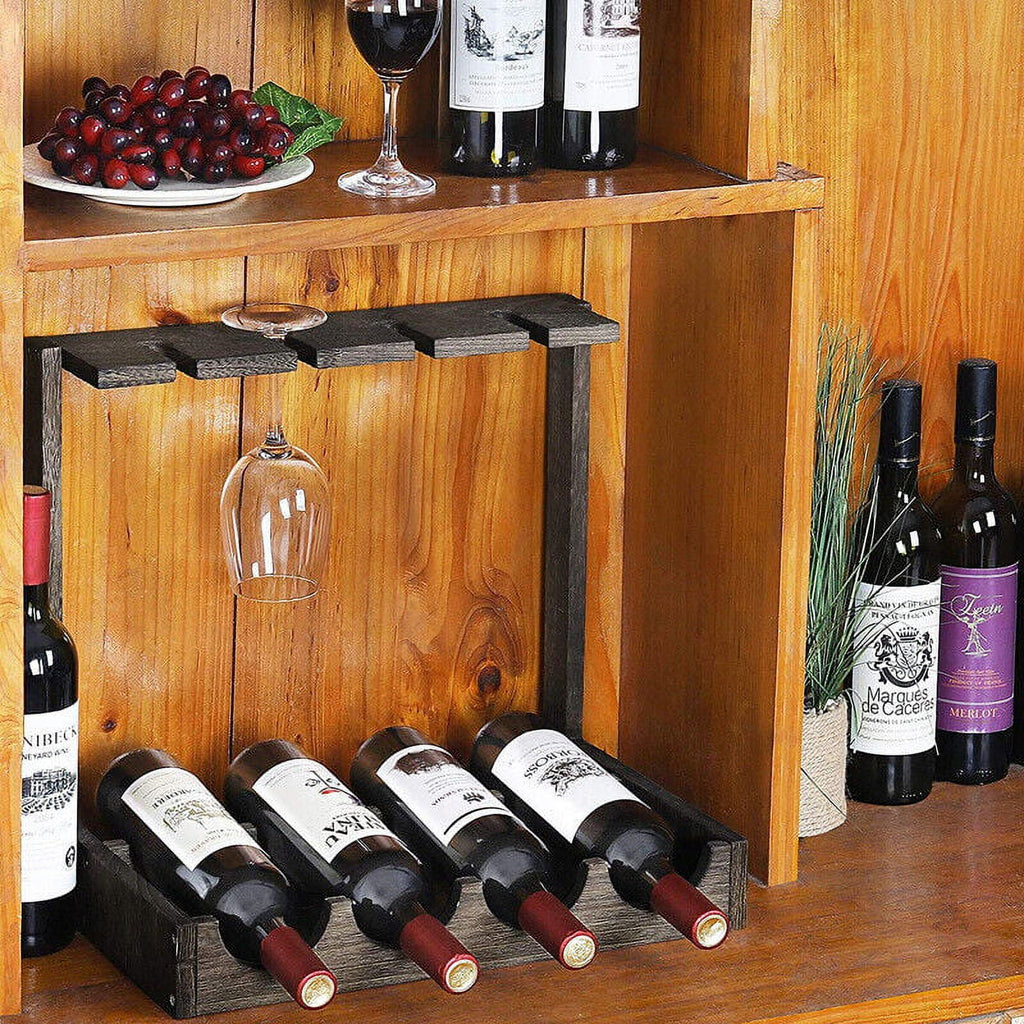 Countertop Wine Rack with 4 Glass Holder T170739