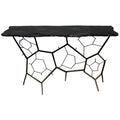 Stone Console Table on Black Cast Iron Base S23375
