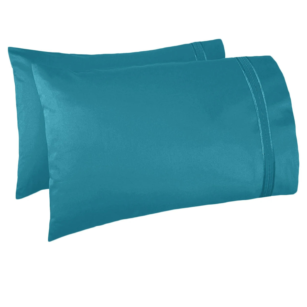6 Piece California King Teal Microfiber Bed Sheet Set C7559