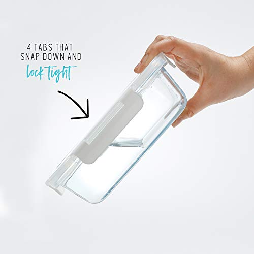 5-Pack Two Compartments Glass Storage Containers with Locking Lids, 27 oz. P3030