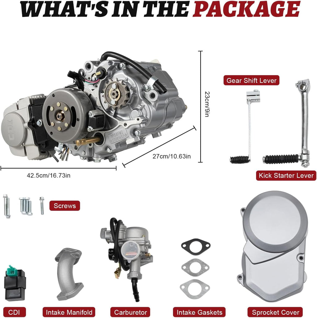 4-Stroke 125cc Manual Start Single Cylinder Manual Clutch Dirt Bike Engine Motor B222