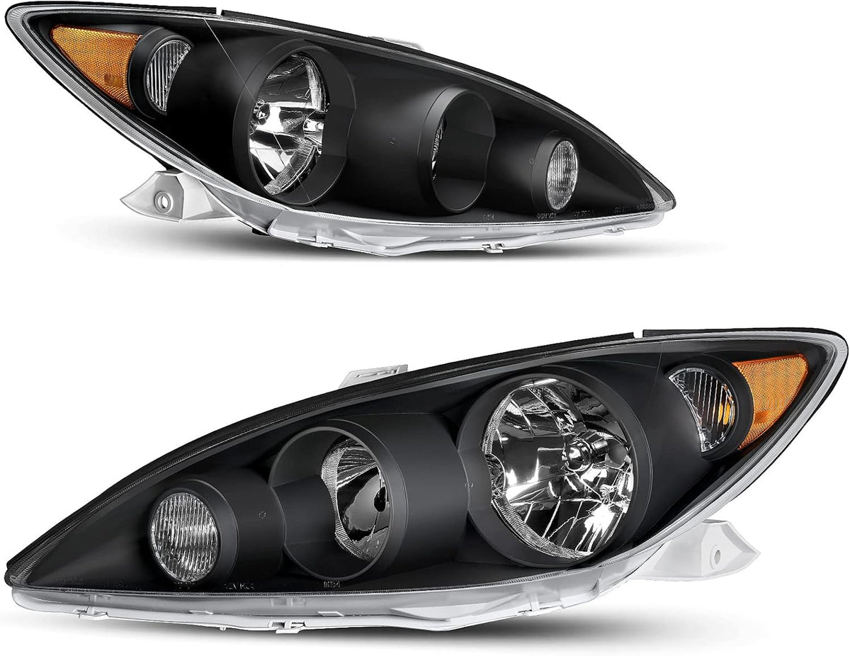 Chrome Housing Amber Reflector Clear Lens Headlight Assembly U7659