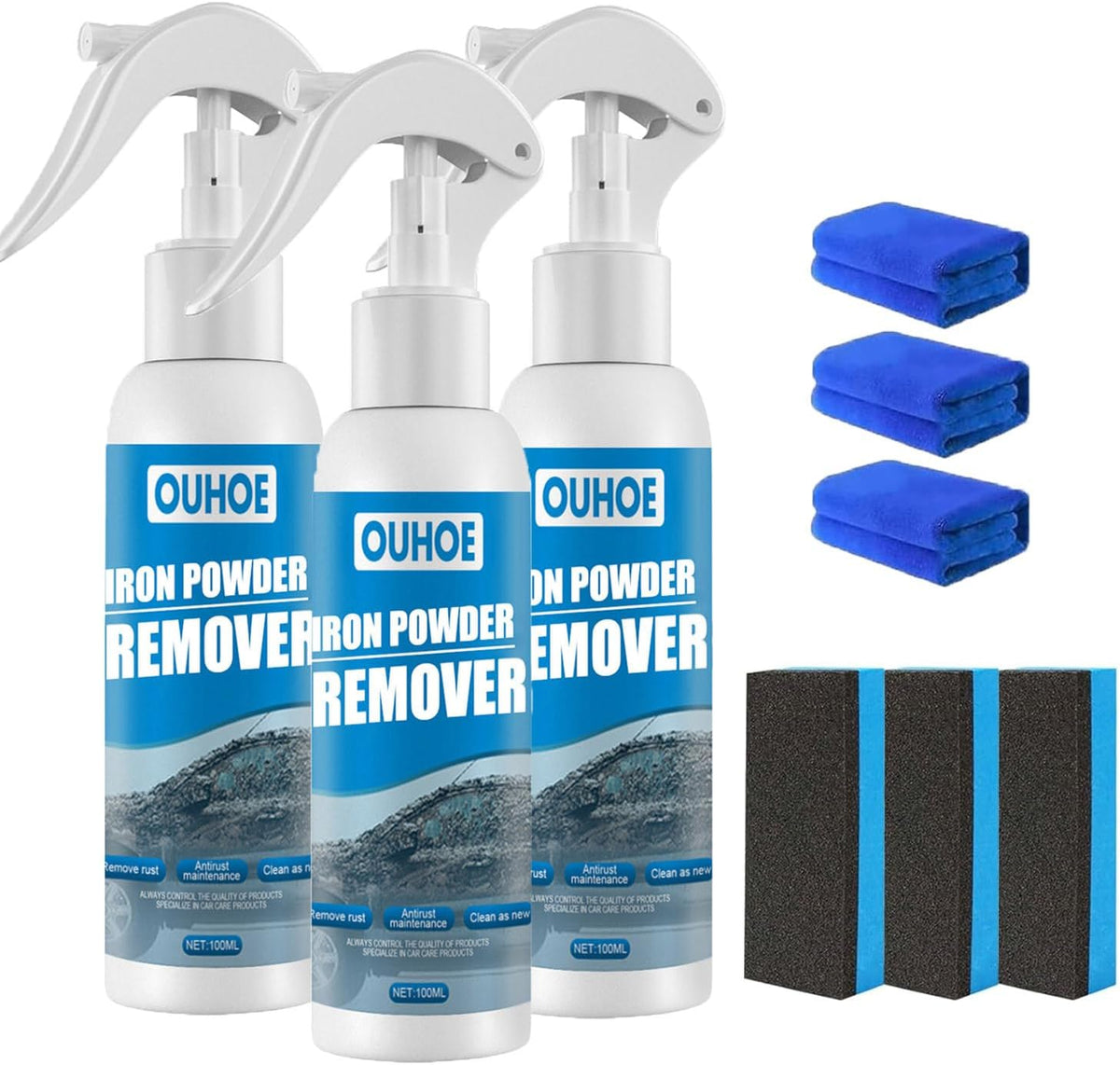 3PCS*100ML Iron Rust Remover Spray L66792