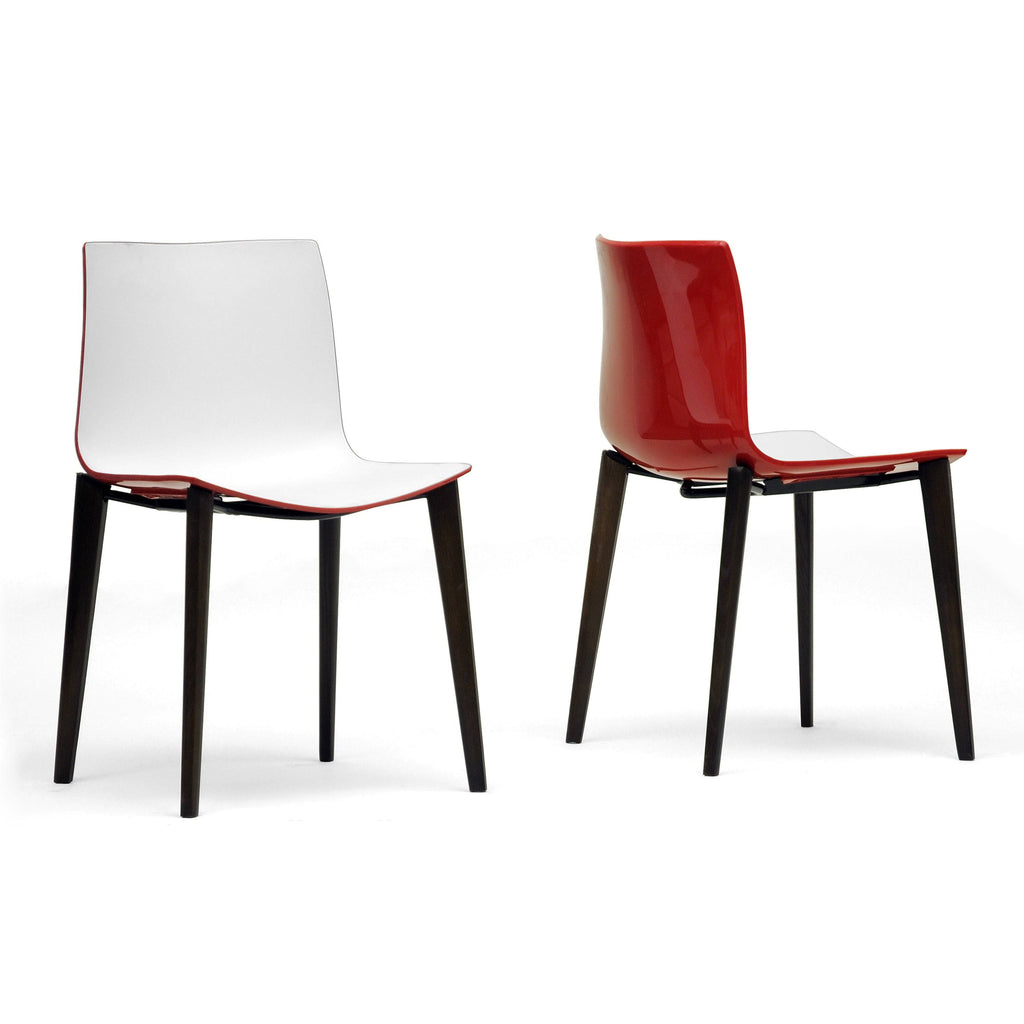 White/Red Dining Chair, Set of 2 S748