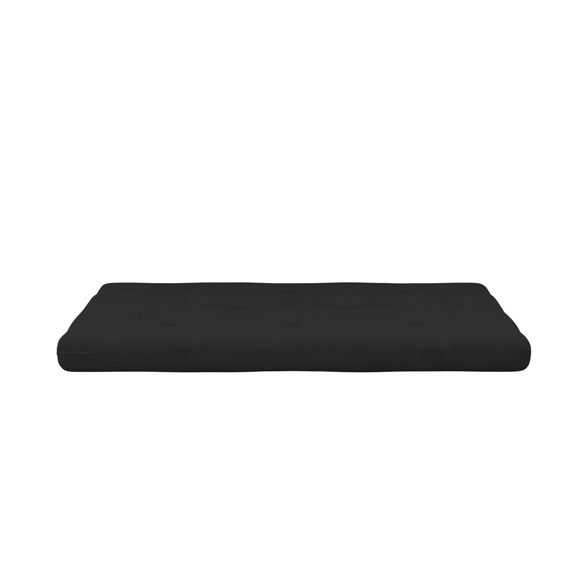 6-Inch Futon Mattress with Tufted Cover, Full, Black Linen V144123