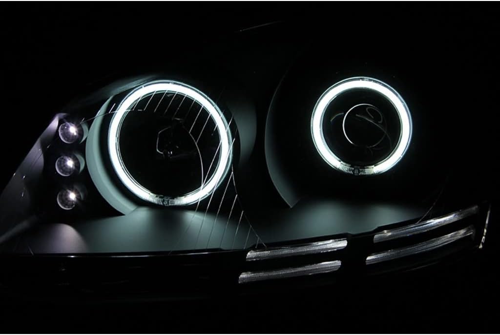 Projector Headlight with Halo Black T454