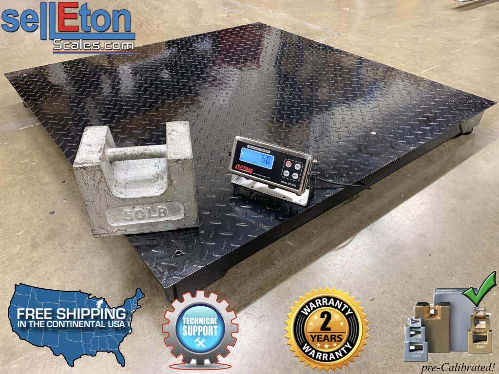 Industrial Warehouse 48 X 48 Floor Scale 10,000 Lbs X 2 Lb C636
