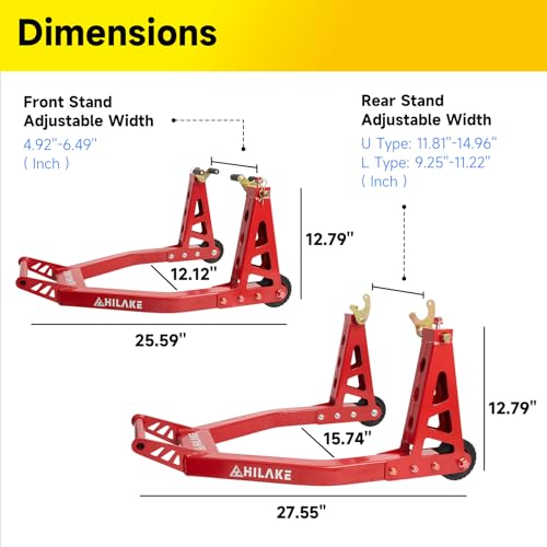 Aluminum Front and Rear Motorcycle Stands 880lbs Heavy Duty K497126