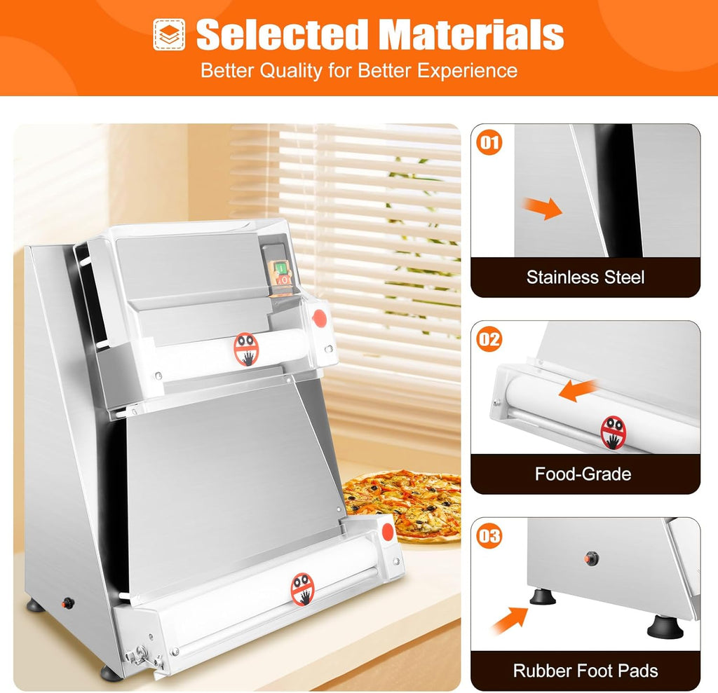 4-15 Inch Automatic Commercial Electric Pizza Dough Sheeter Machine R972396