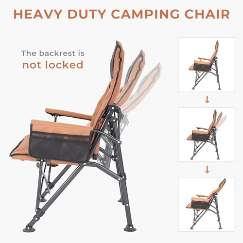Oversized Folding Camping Chair with Cup Holder & Side Pocket L55679