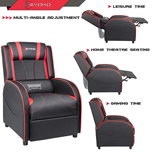 Red PU Leather Massage Recliner Chair X5546