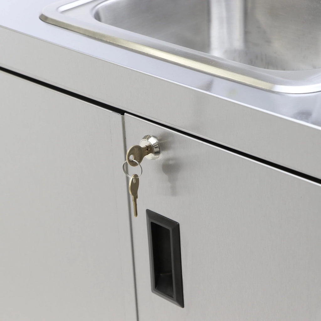 Electric Portable Sink with Hot Water Heater and Pump - Movable Steel Hand Washing Sink I85690