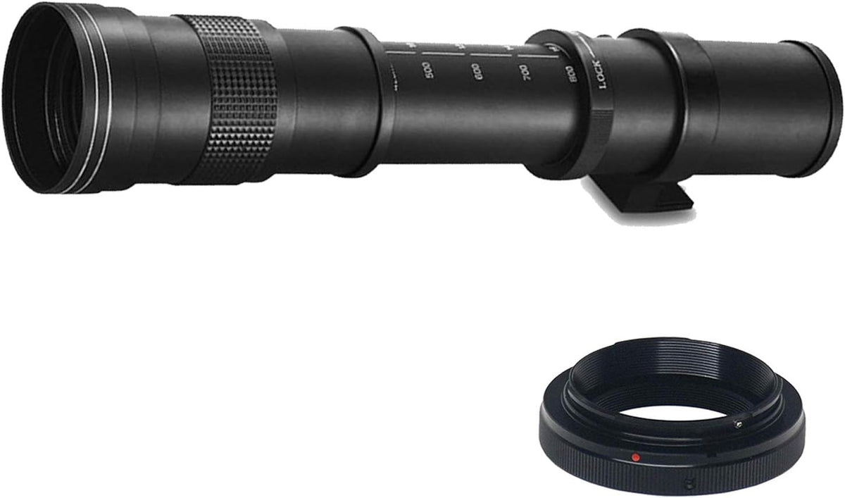 DSLR Camera with 18-55mm and 55-250mm and 420-800mm Lenses 64GB Memory Case Tripod Flash Remote 38pc Bundle E438138