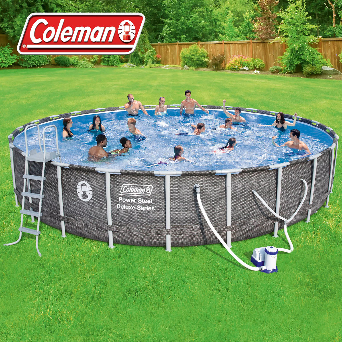 Power Steel Pool Set with Pump, Ladder and Cover J285