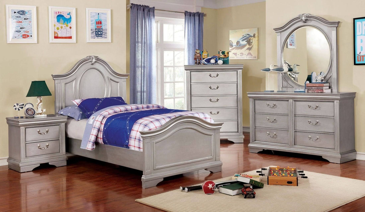 Silver Gray Twin Panel Bed M752652