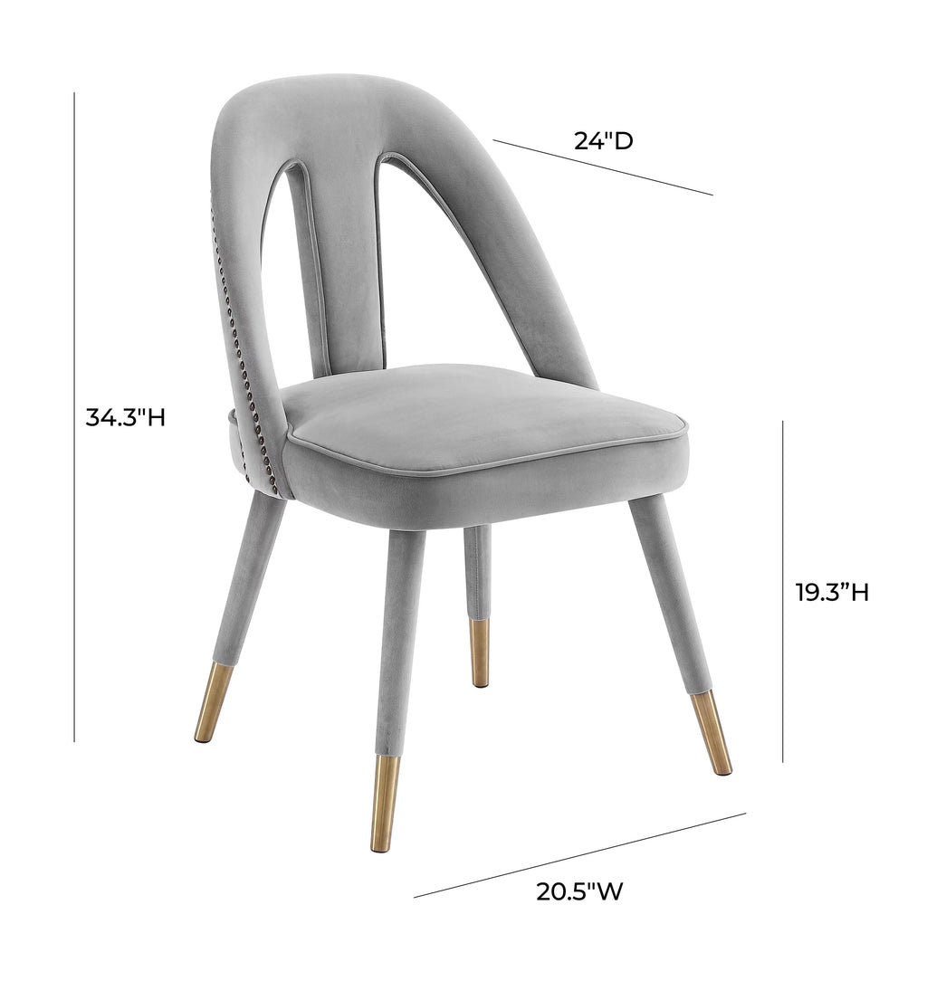 Light Grey Velvet Dining Chair with Gold Tipped Legs C208586