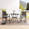 3 Pcs Patio Wicker Bistro Set Bar Table Stool H838425
