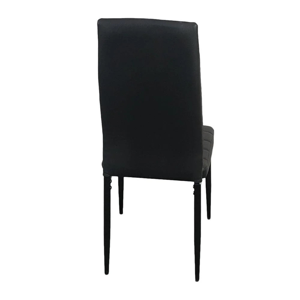 Set of 4 Black PU Leather Dining Side Chairs V83136