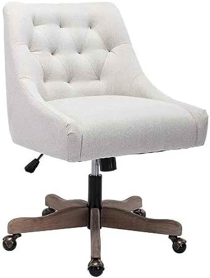 Brown Swivel Shell Chair with Wood Base and Wheels D7045