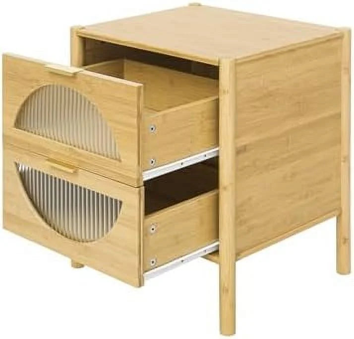 Black Brown Nightstand with Socket and 1 Door E3557