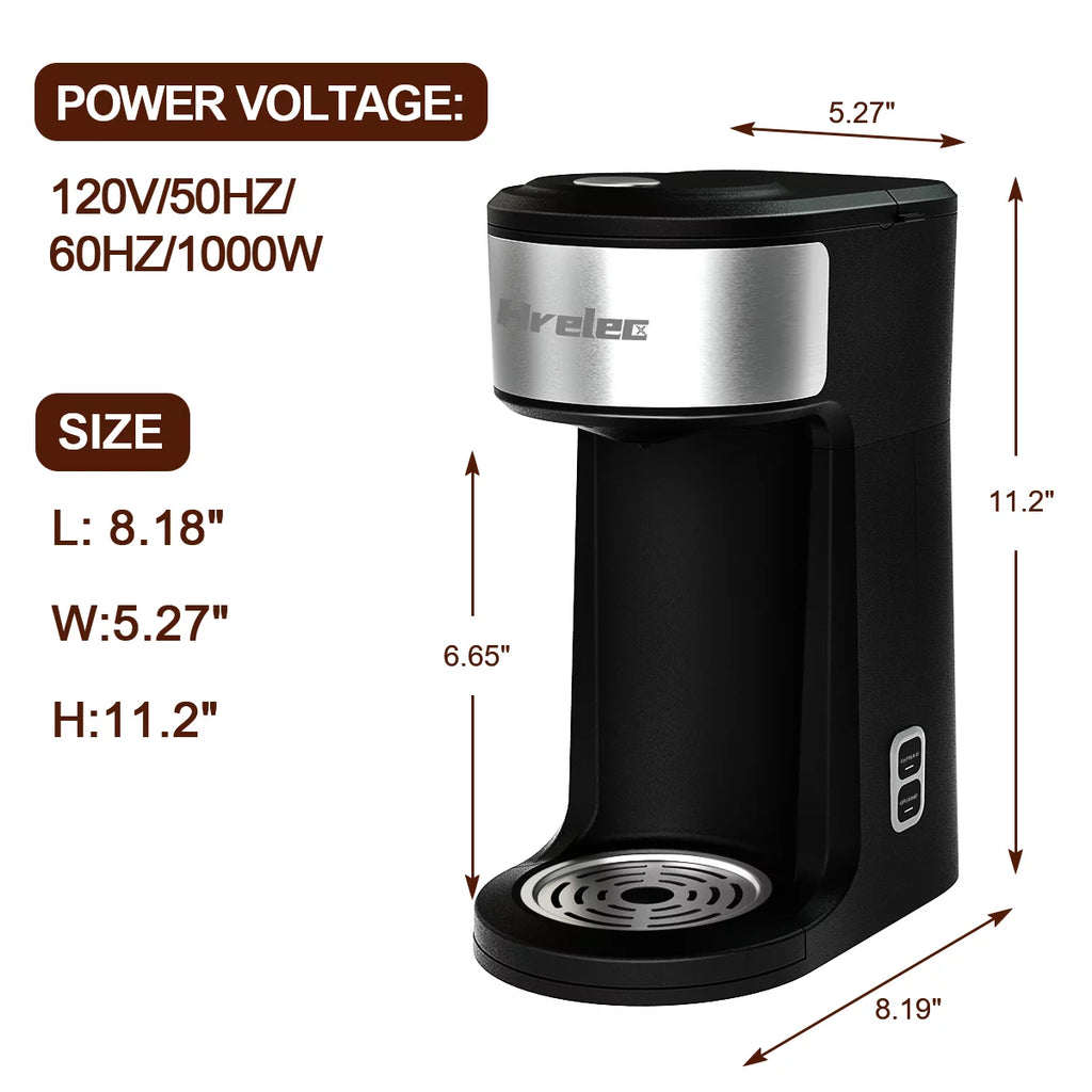 Mini Coffee Machine with Self-Cleaning Function and 8-14 oz Brew Size N8951