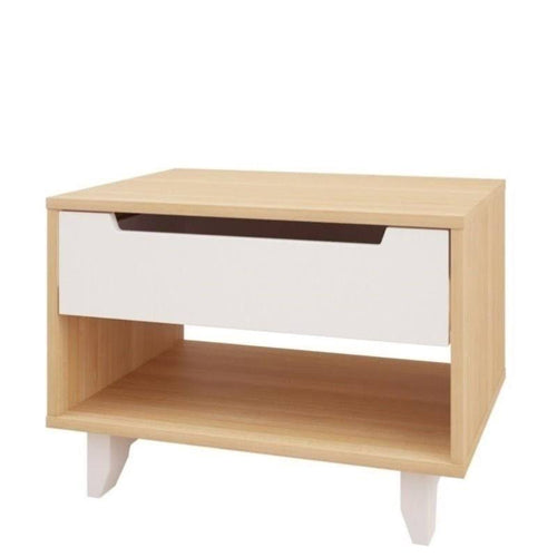 1 Drawer Night Stand White and Maple X7777