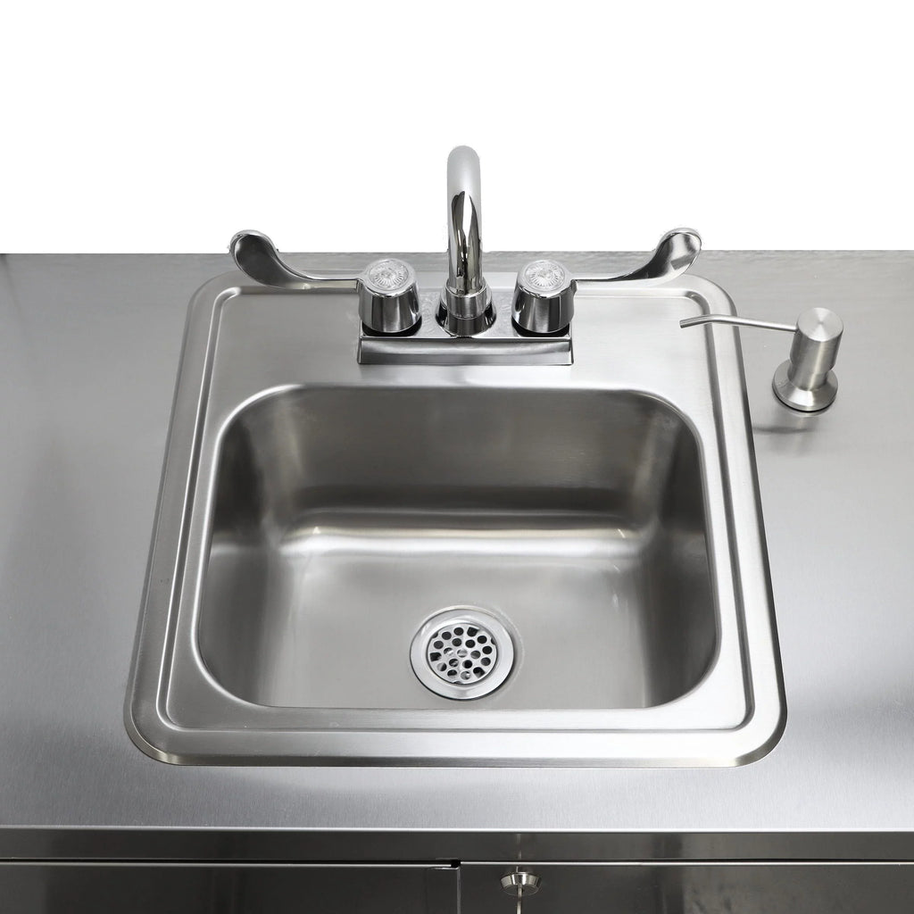 Electric Portable Sink with Hot Water Heater and Pump - Movable Steel Hand Washing Sink I85690