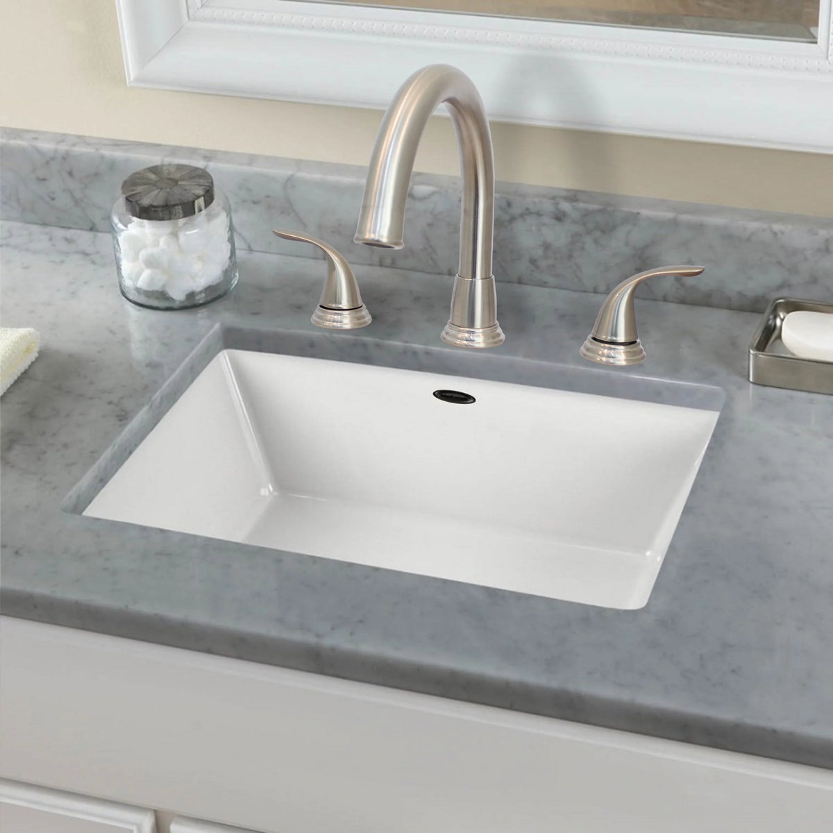 Stainless Steel Widespread Bathroom Sink Faucet Brushed Nickel F690578