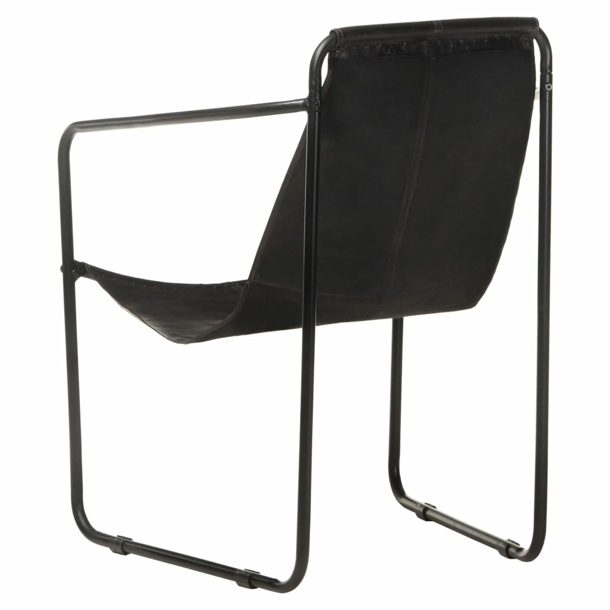 Black Real Leather Armchair T244