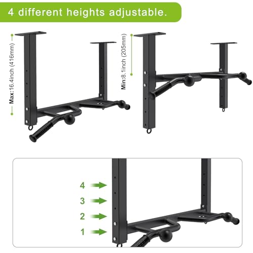 32" Ceiling Mounted Heavy Duty Pull Up Bar with Punching Bag Hanger and Resistance Bands W5163