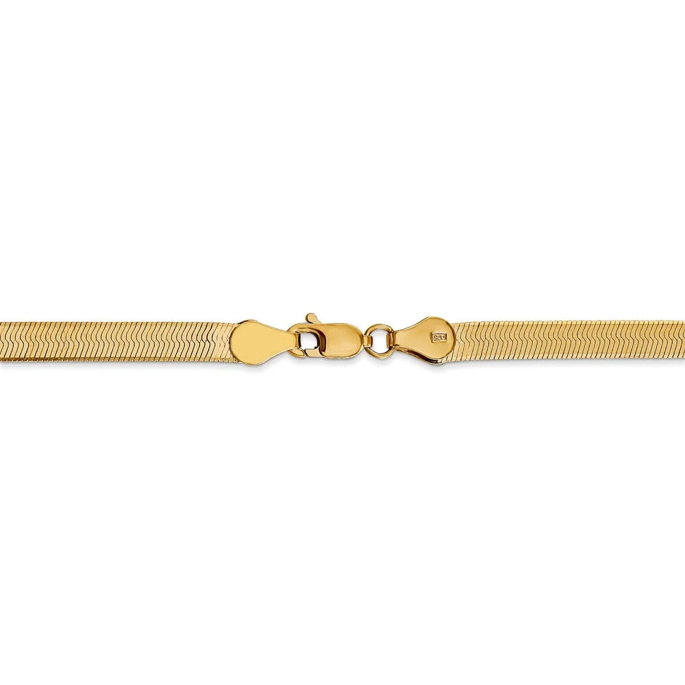 14kt Yellow Gold 4mm Herringbone Chain Bracelet 8 inch H323256