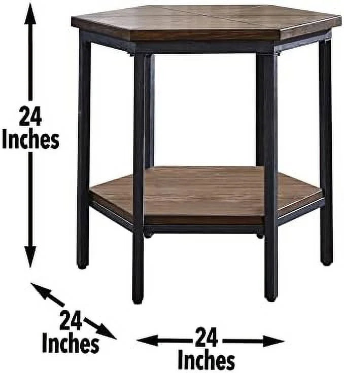 Mocha Hexagonal End Table D8941