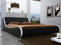 Black Queen Size Faux Leather Platform Bed Frame K7784
