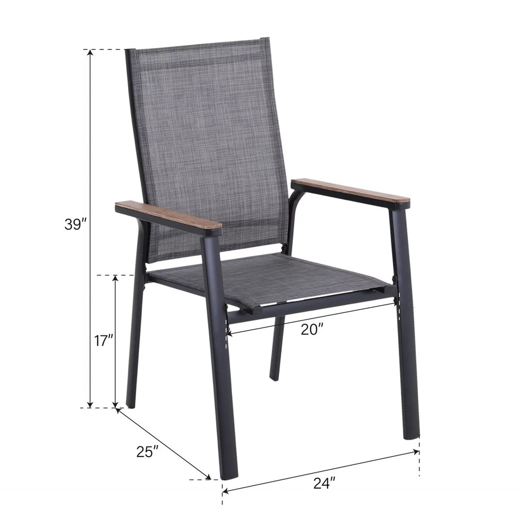 7-Piece Aluminum Outdoor Dining Set with Stackable Chairs Q12599