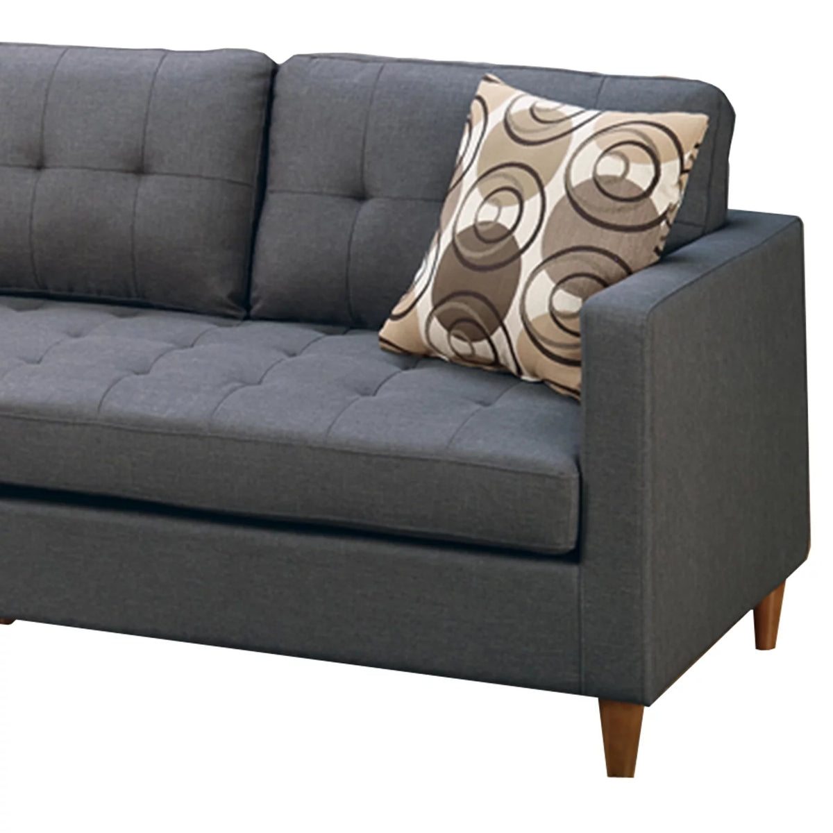 Gray 2 Piece Polyfiber Sectional with Pillows H5641