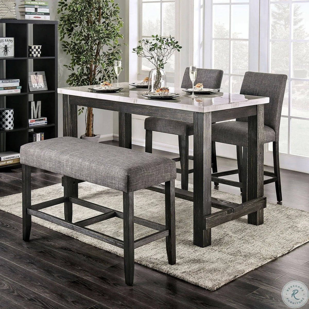 Gray Counter Height Bench B35526
