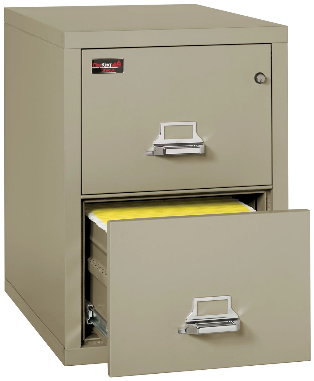 Two-Drawer Vertical Fire Resistant File Cabinet, Letter Size, Pewter P646041