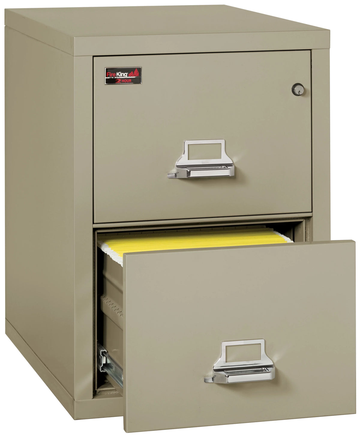 Two-Drawer Vertical Fire Resistant File Cabinet, Letter Size, Pewter P646041