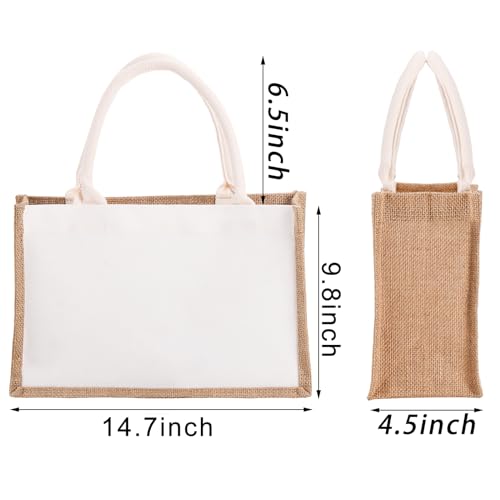 6 Pack Burlap Tote Bags with Handles A8439