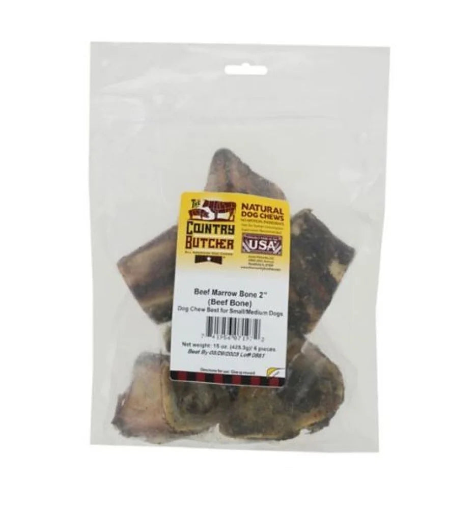 2" Beef Marrow Bone Dog Chew Treats 6 Count N11465