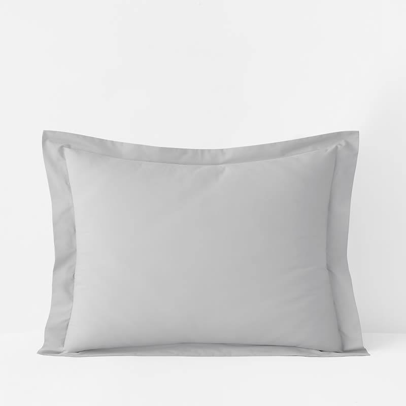 Organic Pearl Gray 300-Thread Count Cotton Percale King Sham C423846