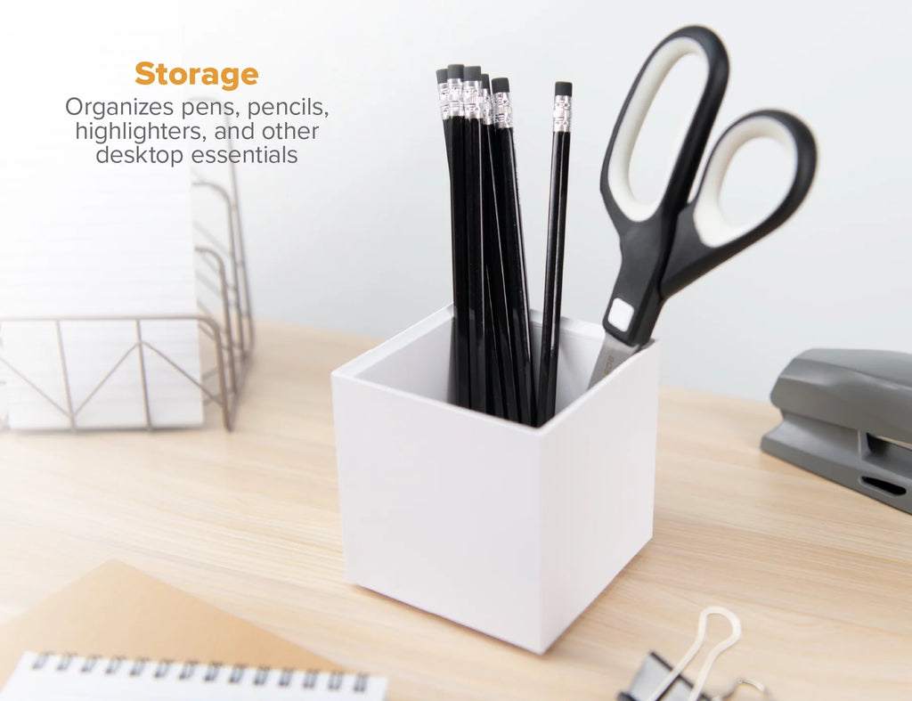 White 2-Pack Pencil Cup Desk Organizer V968