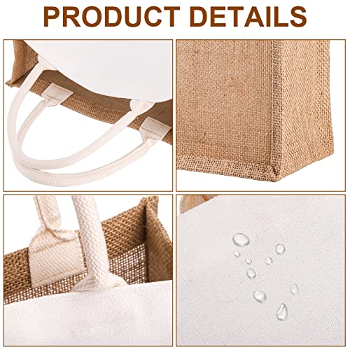 6 Pack Burlap Tote Bags with Handles A8439
