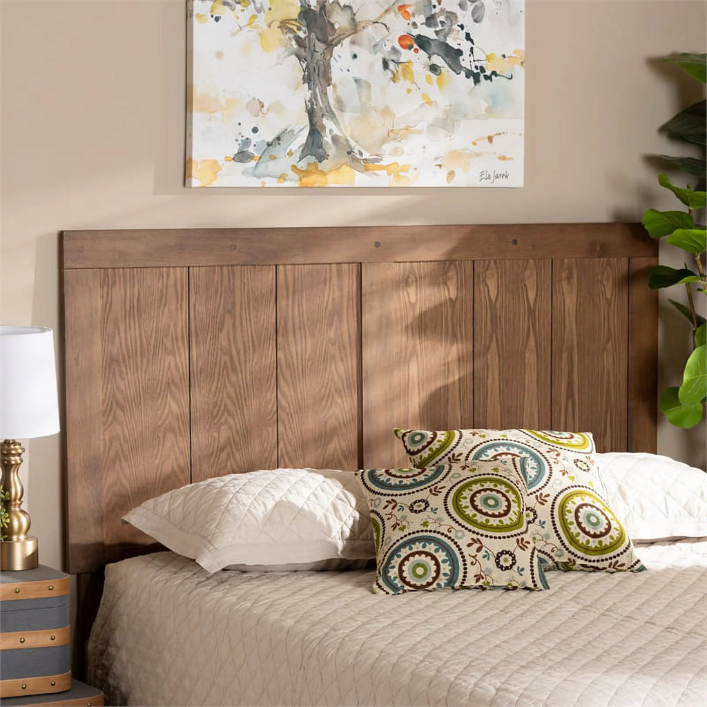 Queen Size Ash Walnut Finished Wood Headboard G86579