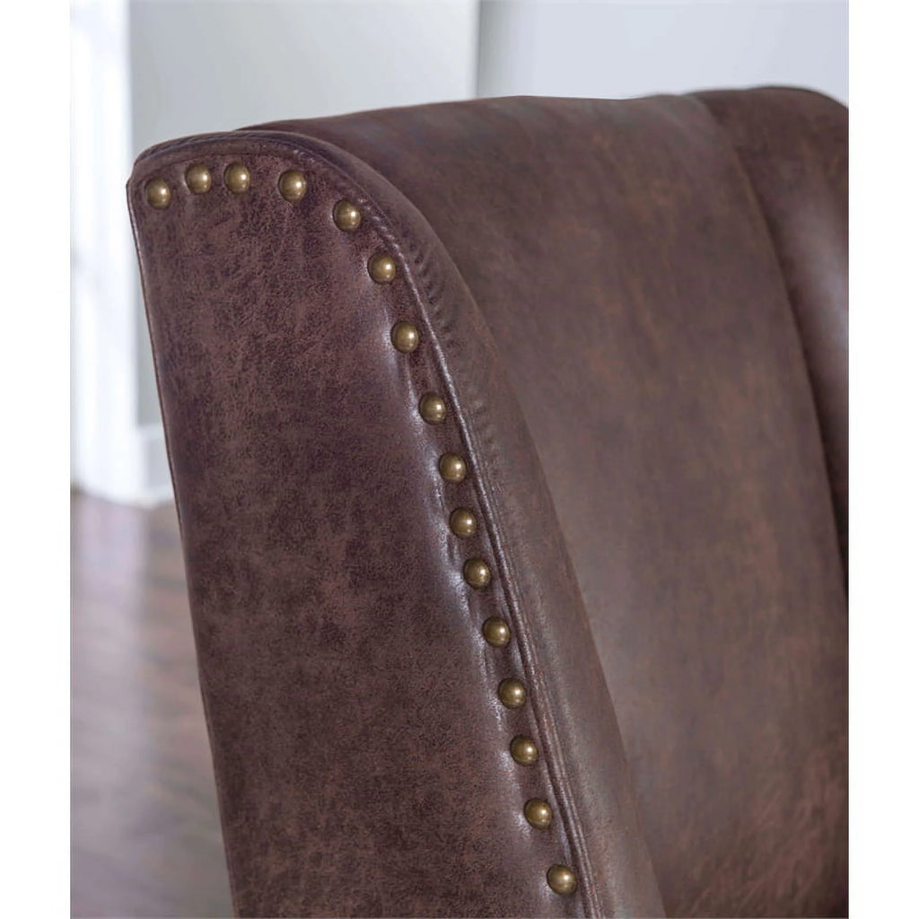 Wood Upholstered Office Chair in Brown Z2894
