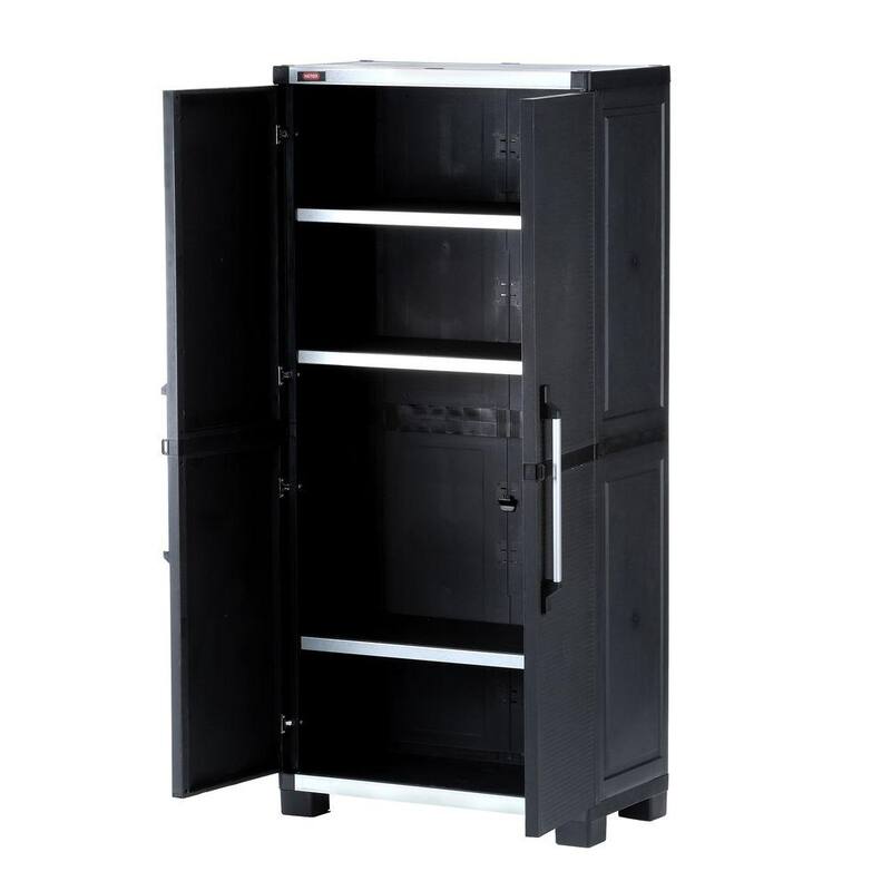 Black Plastic Freestanding Cabinet X107103