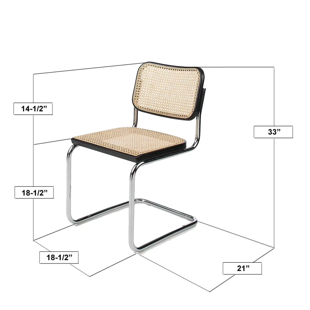 Cane Dining Chair in Chrome and Natural F6707