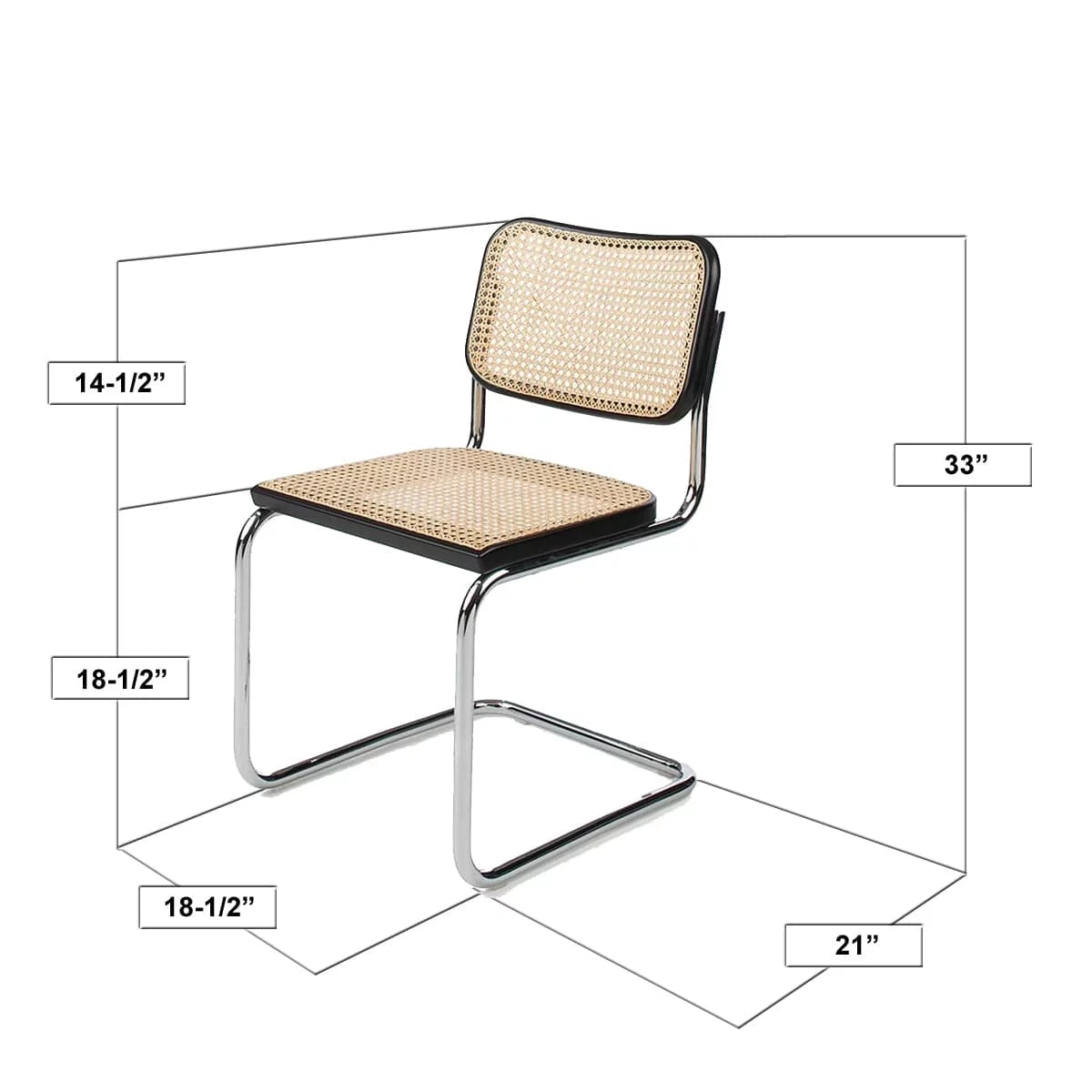Cane Dining Chair in Chrome and Natural F6707