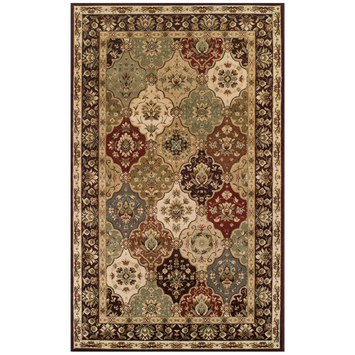 Chocolate 8' x 10' Floral Indoor Area Rug A12472