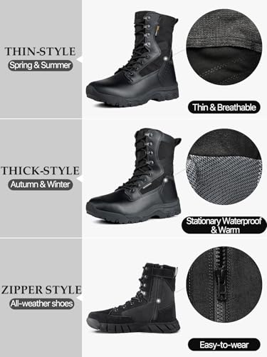 Men's 8 Inches Suede Leather Tactical Work Boots D1274